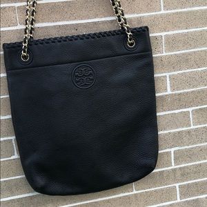 Leather Tory Burch Swing pack Black Handbag
